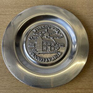 Olde‎ Country Reproductions Pewtarex 6” Yorktown Tavern Plate Sand Cast York PA